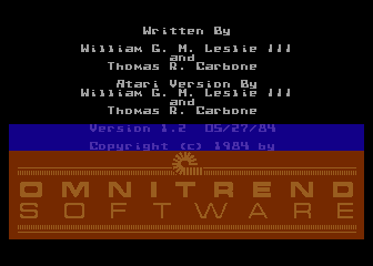 Universe (Atari 8-bit) screenshot: Logos / credits