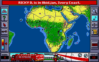 BushBuck Charms, Viking Ships & Dodo Eggs (Amiga) screenshot: In Africa.
