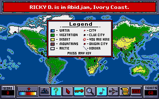 BushBuck Charms, Viking Ships & Dodo Eggs (Amiga) screenshot: Map legend.
