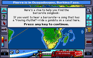 BushBuck Charms, Viking Ships & Dodo Eggs (Amiga) screenshot: The computer player found a clue.