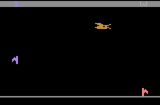 JoustPong (Atari 2600) screenshot: Player 2 wins