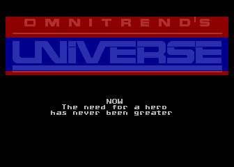 Universe (Atari 8-bit) screenshot: Title screen