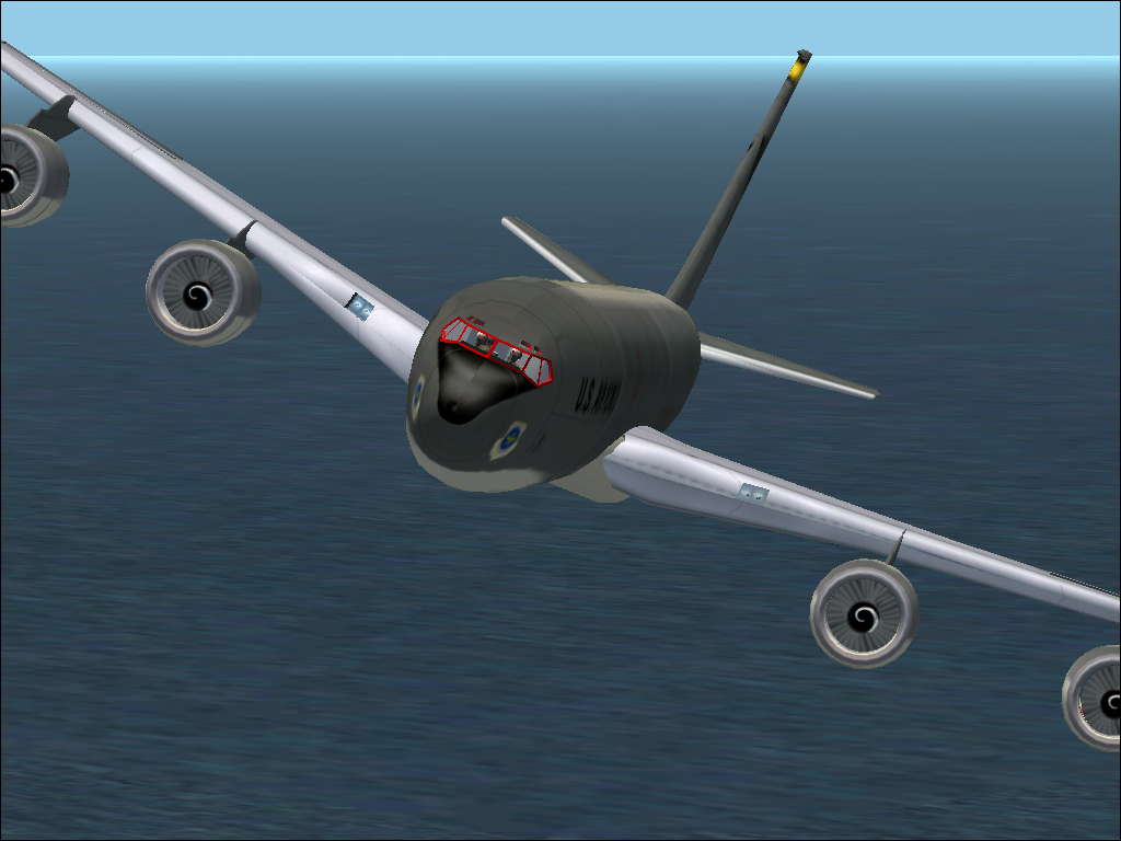 Military Collection (Windows) screenshot: KC135R - closeup front view, in a turn.