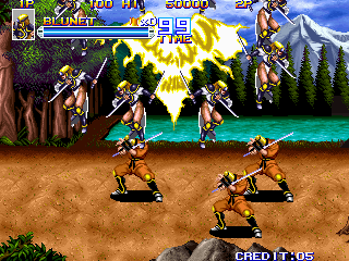 Shadow Force (Arcade) screenshot: Special attack Blunet