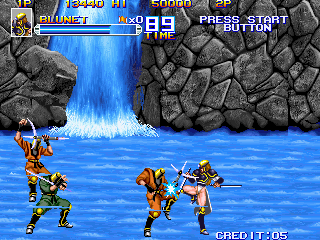 Shadow Force (Arcade) screenshot: In the river