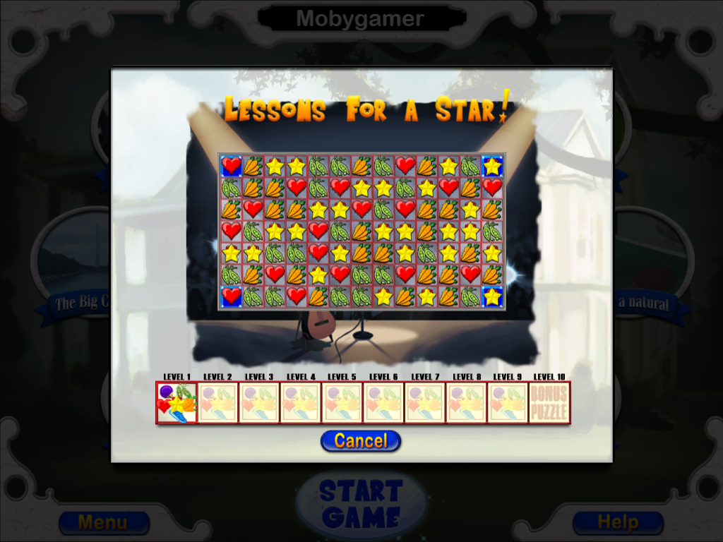 Forrest Gump: Match 3 Game (Windows) screenshot: Level selection
