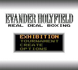 Evander Holyfield's "Real Deal" Boxing (Game Gear) screenshot: Main menu screen