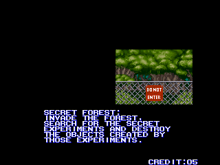 Shadow Force (Arcade) screenshot: Secret forest