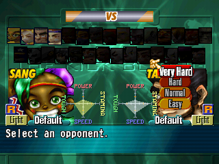 Kickboxing (PlayStation) screenshot: VS - Exhibition fight mode.