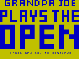 Grandpa Joe Plays the Open (ZX Spectrum) screenshot: Loading screen