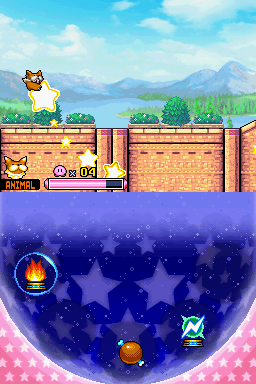 Kirby: Squeak Squad (Nintendo DS) screenshot: Arriving in another level.