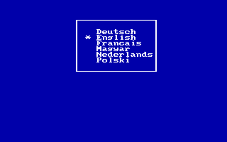 Hangman (DOS) screenshot: Language selection