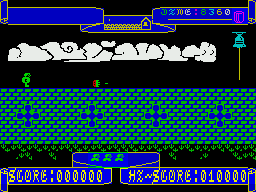 Hunchy (ZX Spectrum) screenshot: Game start - avoid the moving object on this one.
