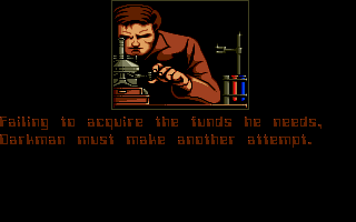 Darkman (Atari ST) screenshot: Game over