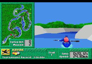 Summer Challenge (Genesis) screenshot: Kayak