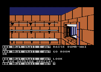 Scott Adams' Graphic Adventure #5: The Count (Atari 8-bit) screenshot: Hmm, I see nothing special in this room...