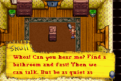 Monster House (Game Boy Advance) screenshot: Contacting Skull on the Walkie-Talkie