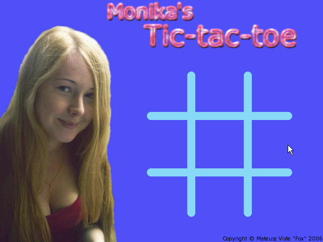 Screenshot of Monika's Tic Tac Toe (DOS, 2006) - MobyGames