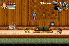 Monster House (Game Boy Advance) screenshot: Some objects can be picked up and thrown