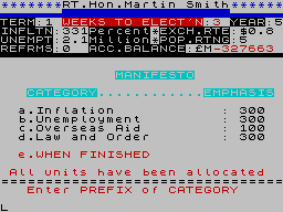 Great Britain Limited (ZX Spectrum) screenshot: Trying to resolve problems evenly