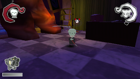 Death Jr. (PSP) screenshot: In the museum looking at the artifacts