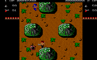 Ikari Warriors (Amiga) screenshot: The mines themselves discover if you get too close to them.