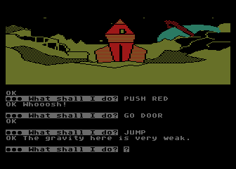 Scott Adams' Graphic Adventure #6: Strange Odyssey (Atari 8-bit) screenshot: I've landed on a planetoid.
