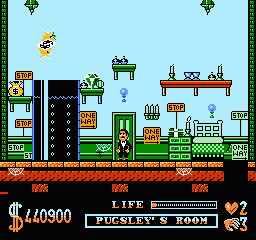 The Addams Family (NES) screenshot: Pugsley's room