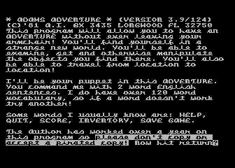 Pyramid of Doom (Atari 8-bit) screenshot: Title / introduction; Remember, don't copy that floppy!