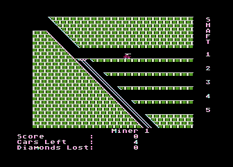 Diamond Mine (Atari 8-bit) screenshot: Level selection