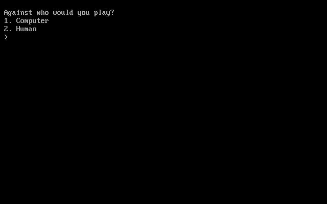 The Paddle (DOS) screenshot: Select opponent