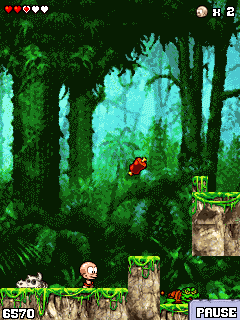 Bonk's Return (J2ME) screenshot: Eat meet...