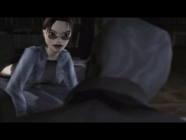Lara Croft: Tomb Raider - The Action Adventure (DVD Player) screenshot: Intro cinematic: Lara meeting Von Croy