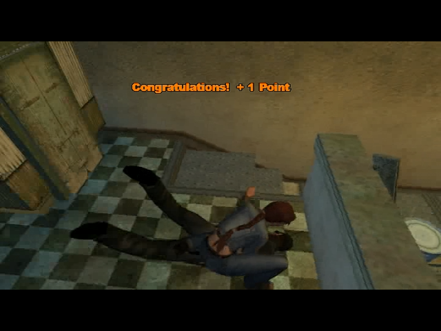 Lara Croft: Tomb Raider - The Action Adventure (DVD Player) screenshot: Earning a point for going the stealthy way