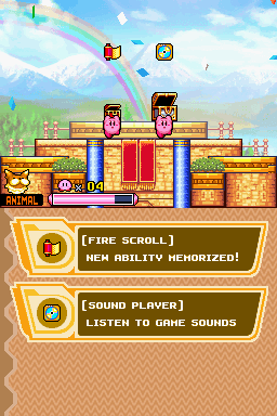 Kirby: Squeak Squad (Nintendo DS) screenshot: Completed a level with two chests.