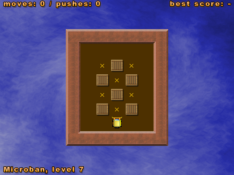 Simple Sokoban (Windows) screenshot: Microban, Level 7