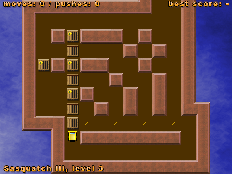 Simple Sokoban (Windows) screenshot: Sasquatch III, Level 3