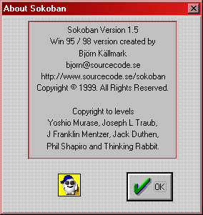 Sokoban (Windows) screenshot: The About box (v1.5)