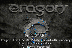 Eragon (Game Boy Advance) screenshot: Title screen