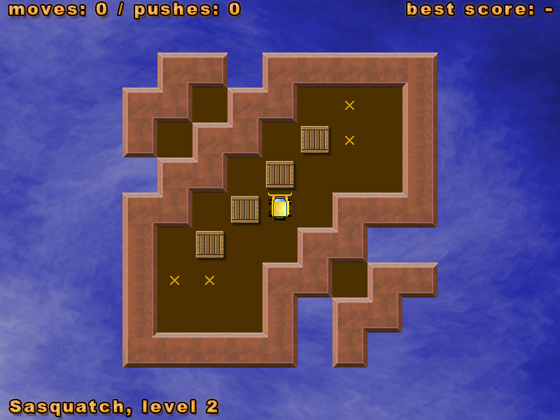 Simple Sokoban (Windows) screenshot: Sasquatch, Level 2