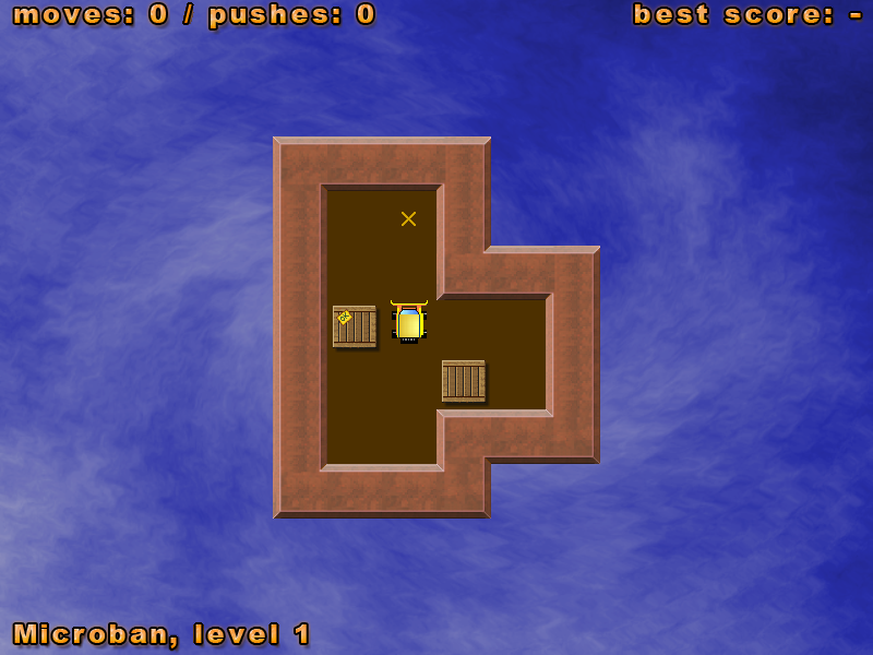 Simple Sokoban (Windows) screenshot: Microban, Level 1