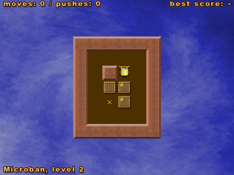 Simple Sokoban (Windows) screenshot: Microban, Level 2