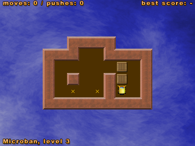 Simple Sokoban (Windows) screenshot: Microban, Level 3