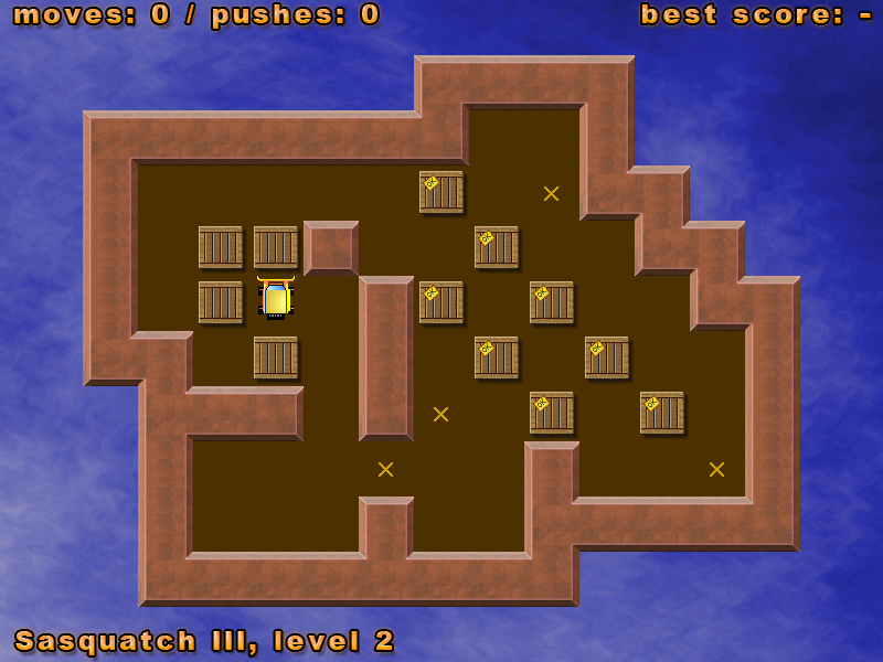 Simple Sokoban (Windows) screenshot: Sasquatch III, Level 2