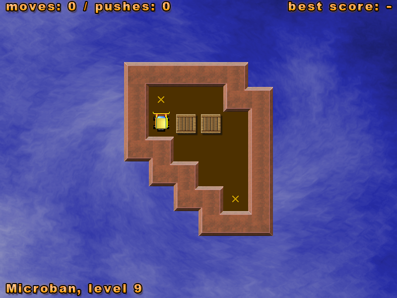 Simple Sokoban (Windows) screenshot: Microban, Level 9