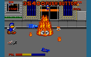 Dynamite Düx (Amiga) screenshot: Fire monster boss.