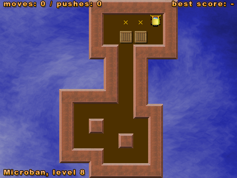 Simple Sokoban (Windows) screenshot: Microban, Level 8