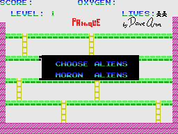 Panique (MSX) screenshot: Choose moron aliens