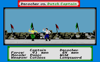 Sid Meier's Pirates! (Atari ST) screenshot: Attacking a fort.