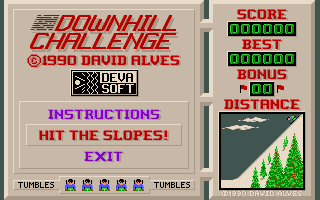 Downhill Challenge (Amiga) screenshot: The title screen